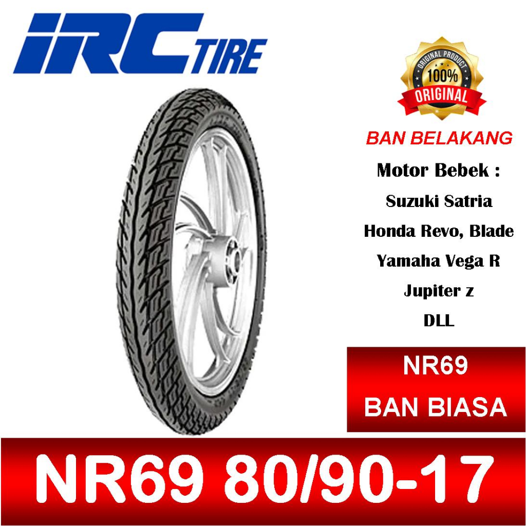 Ban IRC Tubetype 80/90-17 ban motor bebek, satria fu, supra x 125, revo, blade dll original