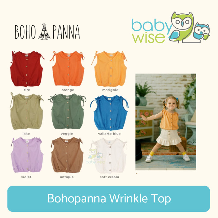 Bohopanna Wrinkle Top - Atasan Anak Perempuan