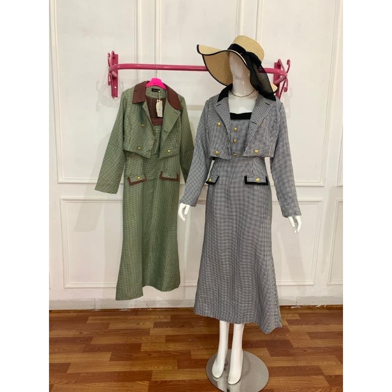 SET BLAZER HOUNDSTOOTH VIVORIE