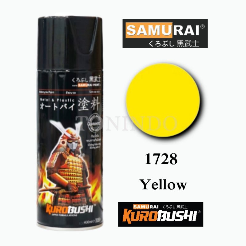 Cat Samurai 1728 Yellow Cat Semprot/ Spray /Aerosol /Pilox Kuning Warna Standard