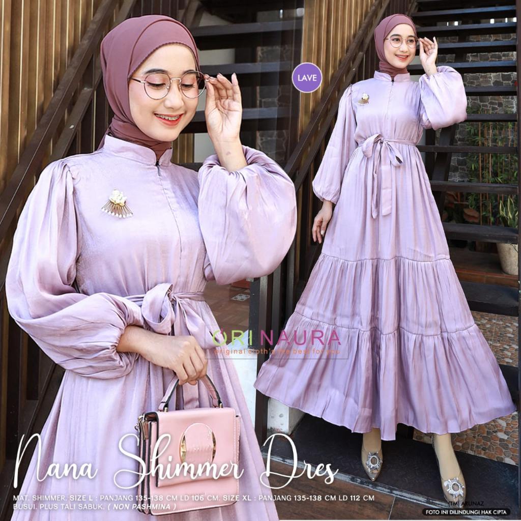 Nana Shimmer Dres Premium Shimmer Silk Original Produk By Orinaura