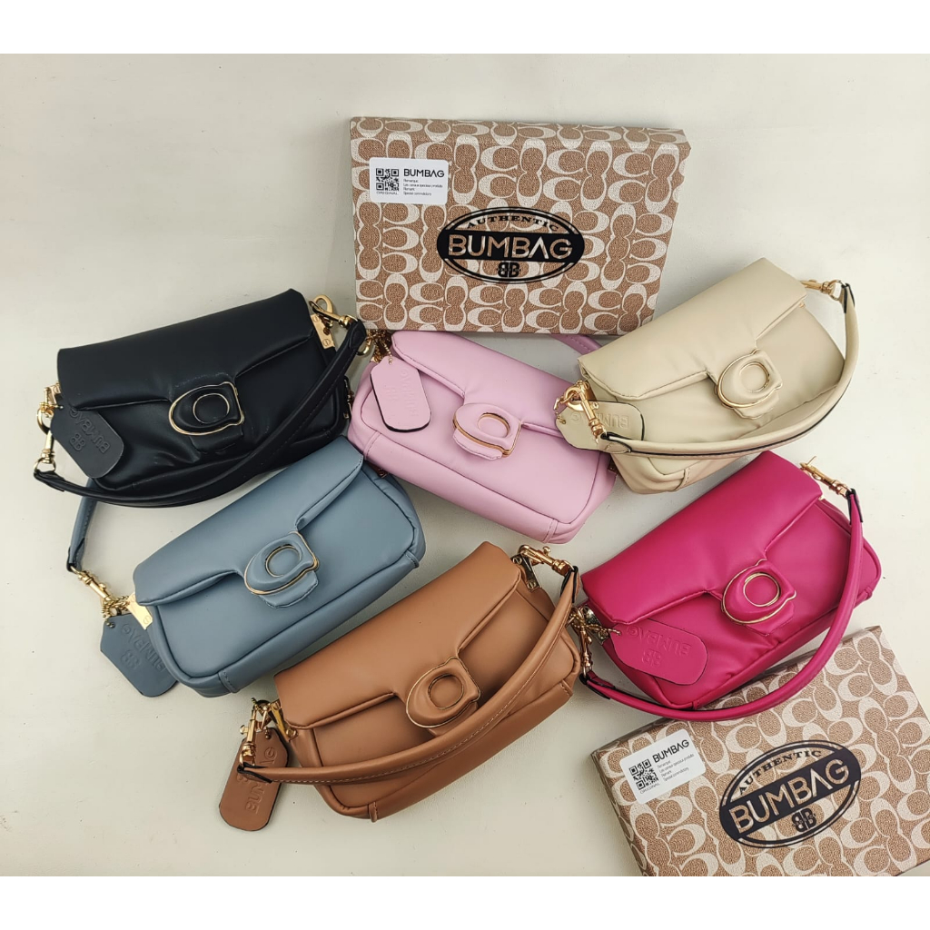 BUMBAG TAS SELEMPANG WANITA PILLOW MINI SIZE, 2 TALI - TAS COCH TABBY PILLOW MINI - TAS Pillow Tabby 18 women Handbag Shoulder bag cross body bag KODE 191517