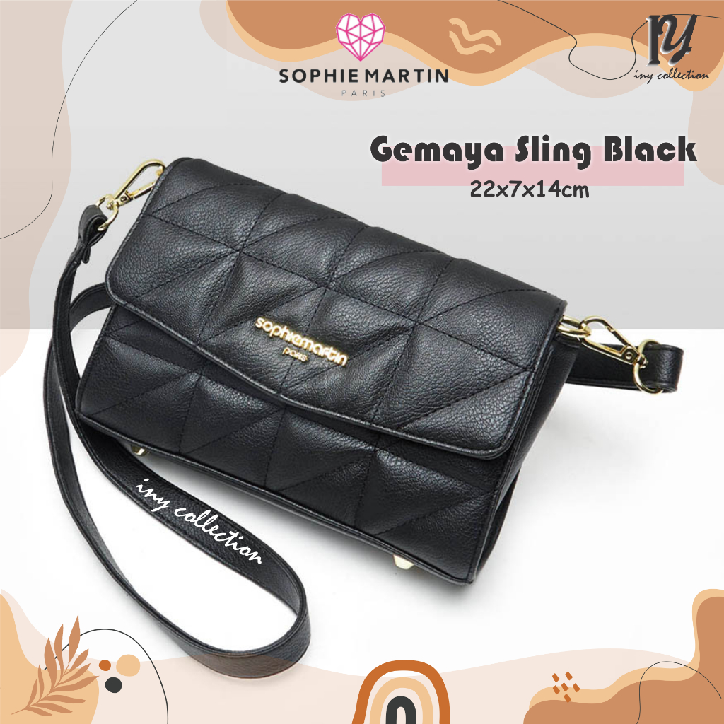 Gemaya Black Sling Bag by Sophie Martin Paris Tas Hitam Wanita