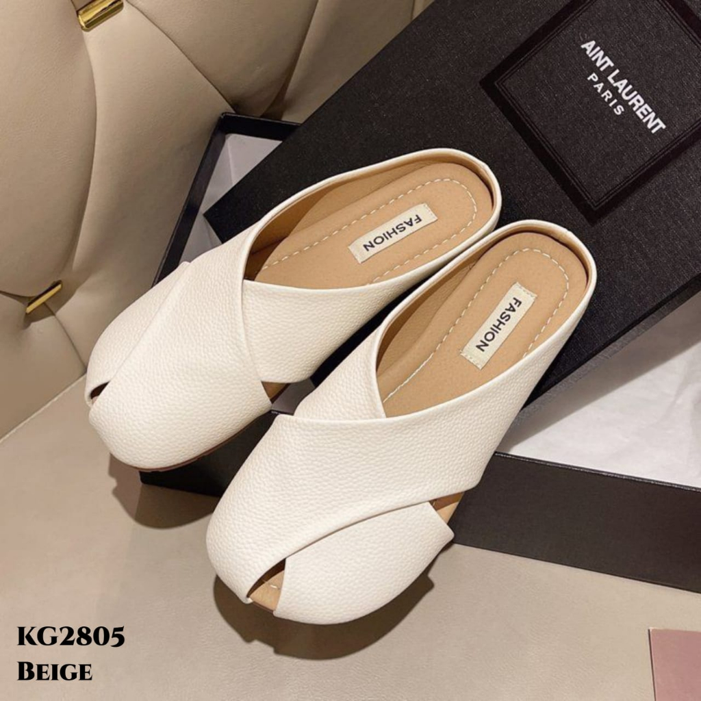 WYN SANDAL FLAT SLIPPERS FASHION KOREA KG2805