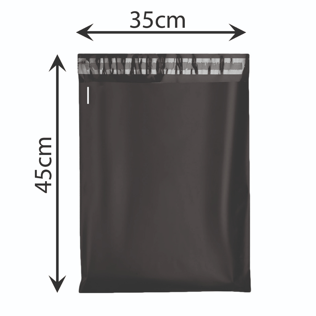 Plastik Polymailer Hitam isi 100 lembar 35x45cm Plastic Polymer Kantong Packing Baju Online OL Shop 35x45 cm