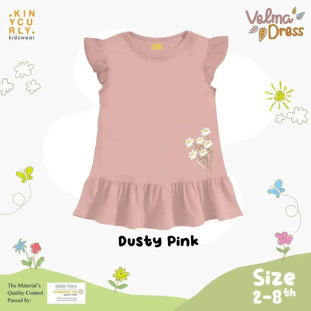 Kinycurly Dress Velma Dress Anak Usia 2 Sd 8 Tahun -KBS