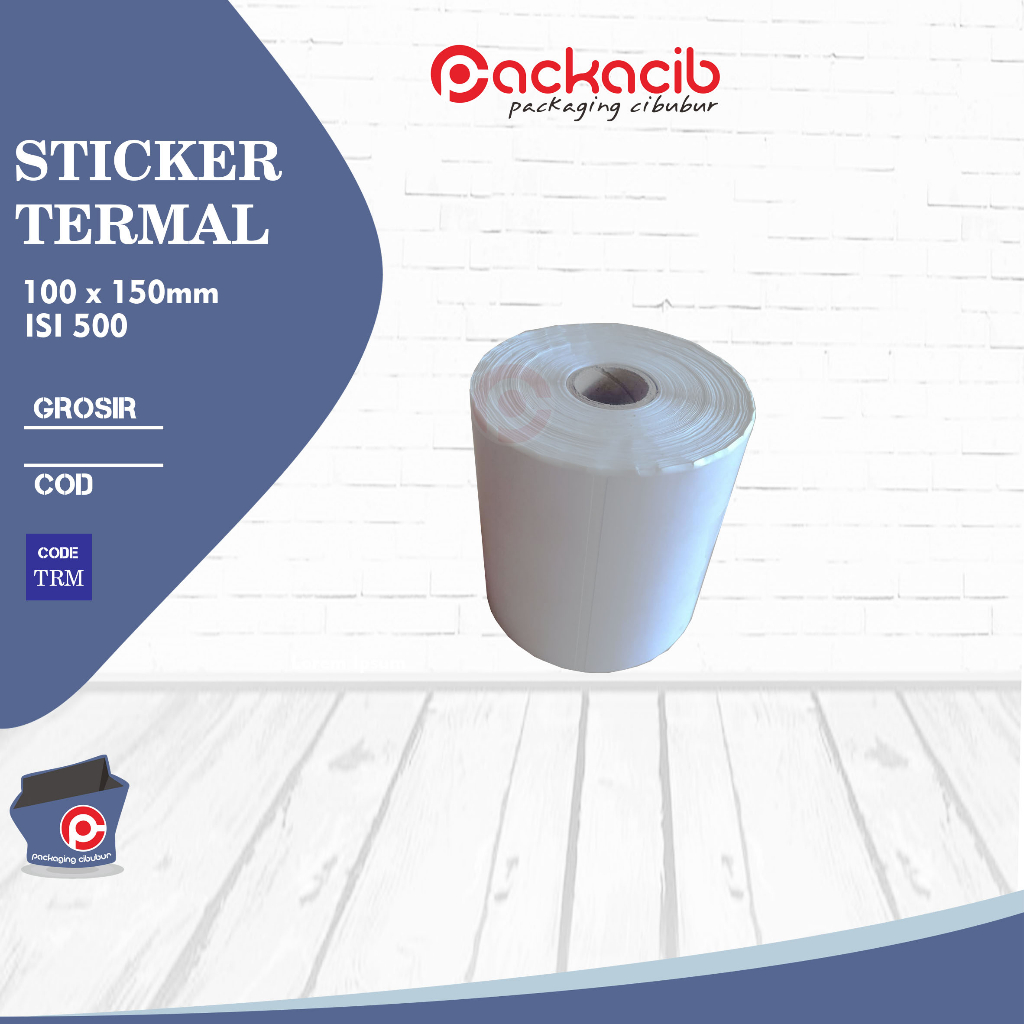 

RB6 [1Roll Isi 500 Lembar] LABEL STIKER THERMAL 100mm x 150 mm Qualitas Premium