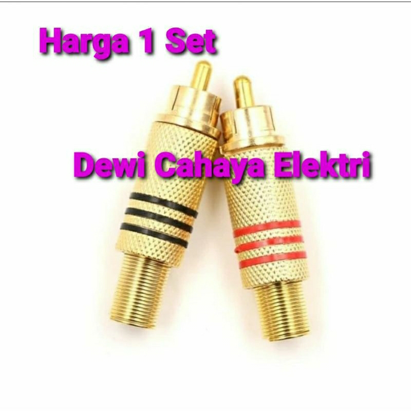JACK RCA GOLD MERAH + HITAM  SEPASANG GOLD WARNA EMAS