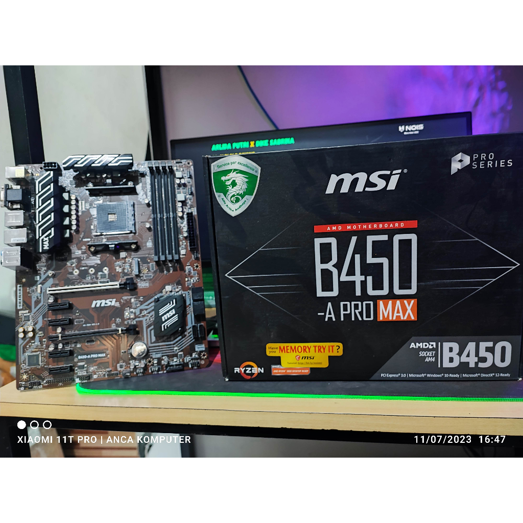 Motherboard MSI B450-A Pro MAX AM4 AMD B450 DDR4 USB3.2 SATA3