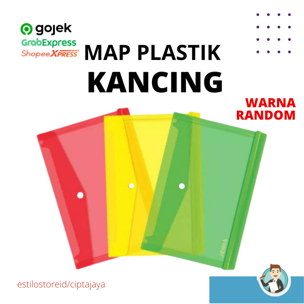 

MAP PLASTIK TALI / MAP TALI MERK FOLDER ONE, FELIX UKURAN FOLIO/F4