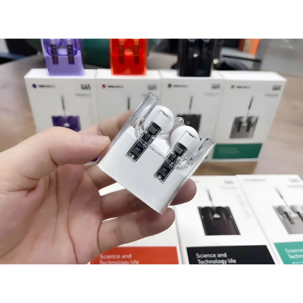 VIBOX TWS Bluetooth G65 Transparan Fitur Touch Control + Gantungan Suara bagus Sudah Di Tes PROMO SEN