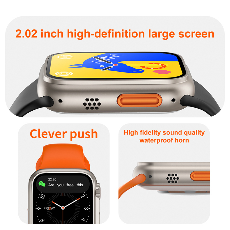 BIDEN Jam Tangan i8 Ultra Smartwatch 2.02 inch Bluetooth Calling Kalkulator Game Full Touch Screen Wireless Charging