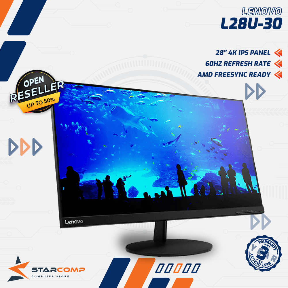 Lenovo L28u-30 Monitor 4K 28&quot; IPS LED 60Hz AMD FreeSync