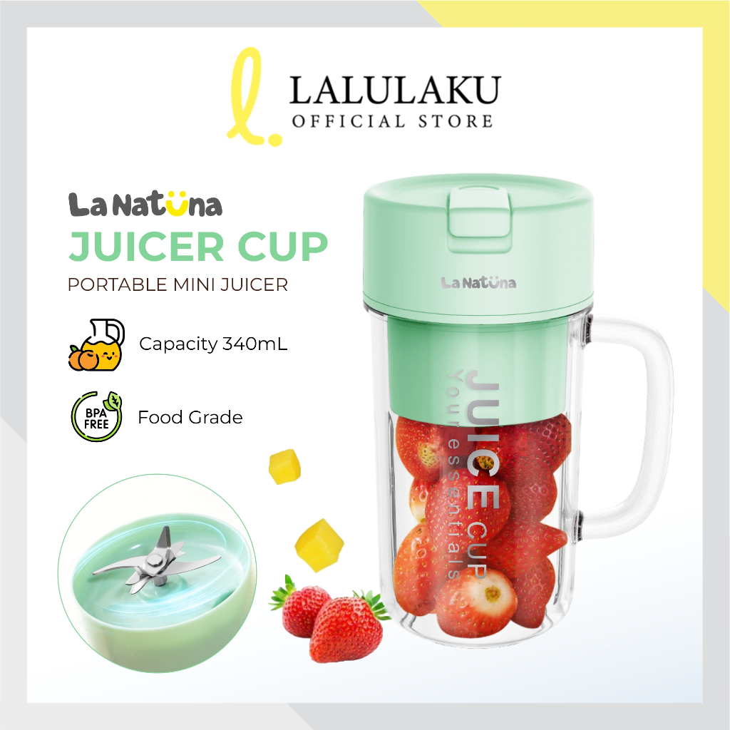 La Natuna Gelas Juice Blender 8 Pisau 340ml Portable Juicer Cup Jus USB Rechargeable