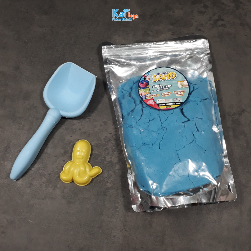 Mainan Anak Pasir Ajaib 1 kg Sekop Cetakan / Mainan Sensori Anak Magic Sand Refill / Pasir Kinetik 1000 gram