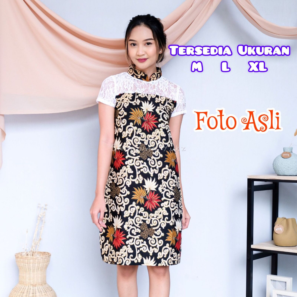 Baju Pesta Wanita DIJAMIN FOTO ASLI Baju Kondangan Wanita Dress Brukat Tile Mewah Dress Pesta Brokat