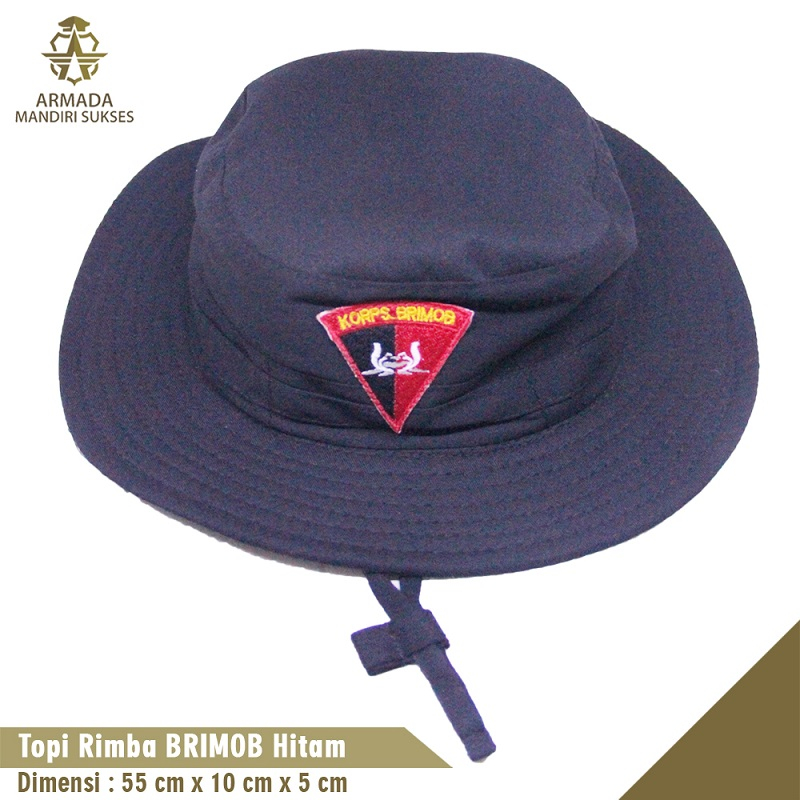 Topi Rimba Brimob Hitam - Topi Bucket Hat Brimob