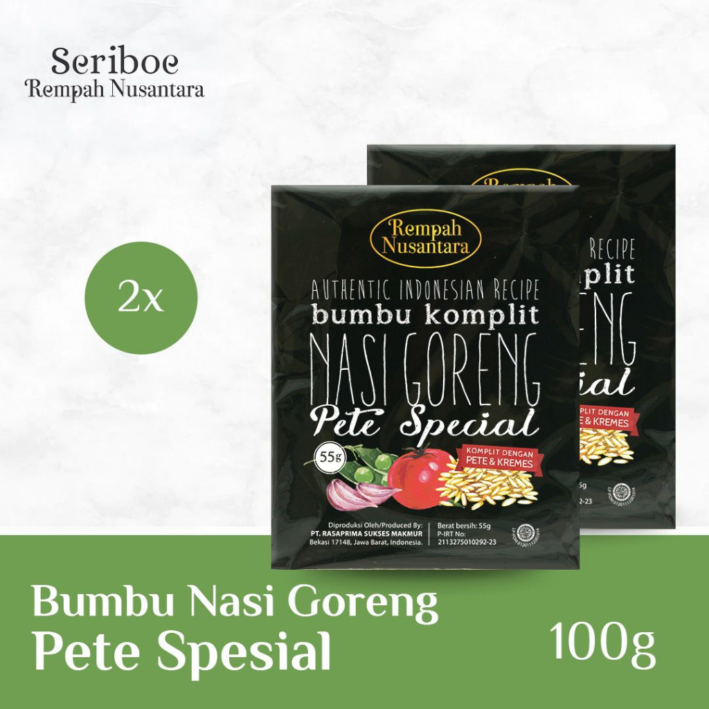 

Bumbu Nasi Goreng Pete Special Seriboe Rempah Nusantara (50 gr X 2 pcs)