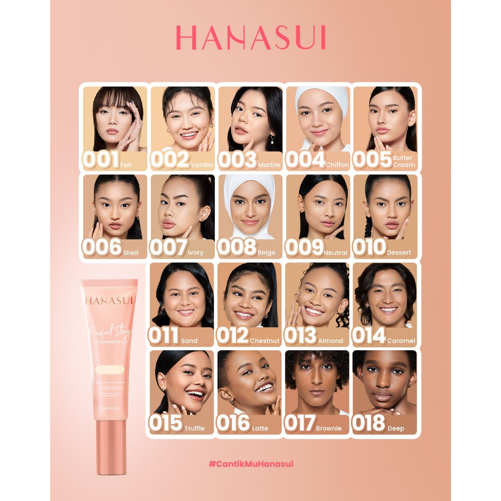 ❤ BELIA ❤ HANASUI Perfect Stay Foundation 25gr | Liquid Foundation | BABY BUNNY