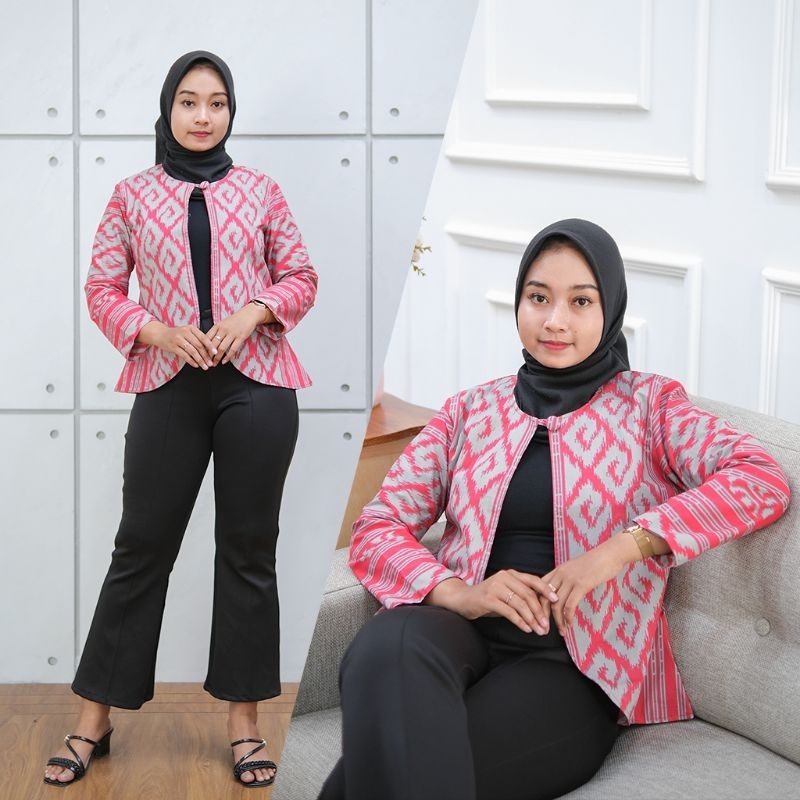 Bolero Batik Kerah Motif Etnik Bolak Balik - Naira Batik