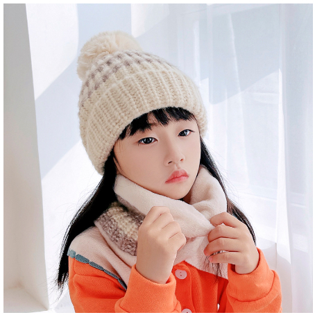 Topi Kupluk dan Syal Anak Musim Dingin 1 Set Winter