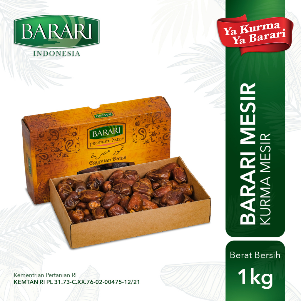 BARARI Kurma Mesir 1 Kg Premium Dates High Quality Tekstur Lembut