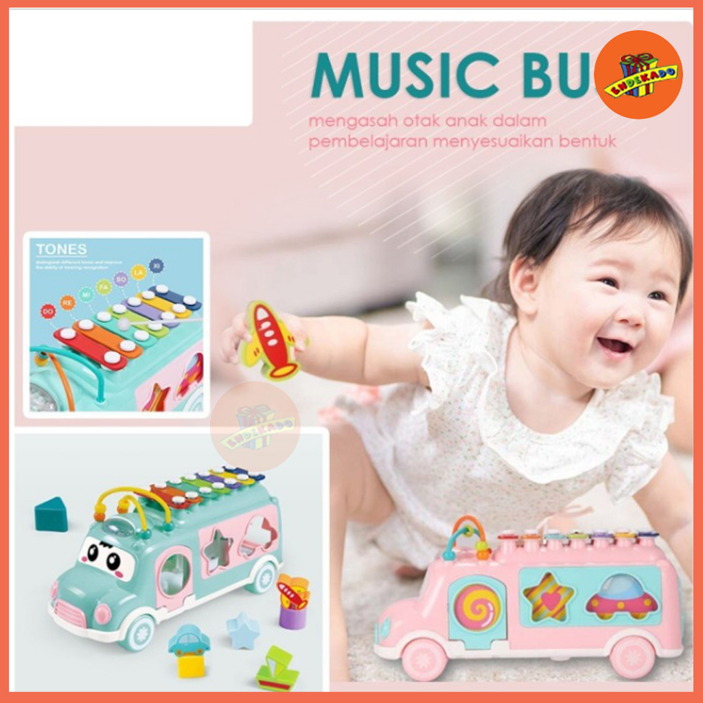 Mainan Anak Music bus / Mainan edukasi Anak Kreatif Music bus
