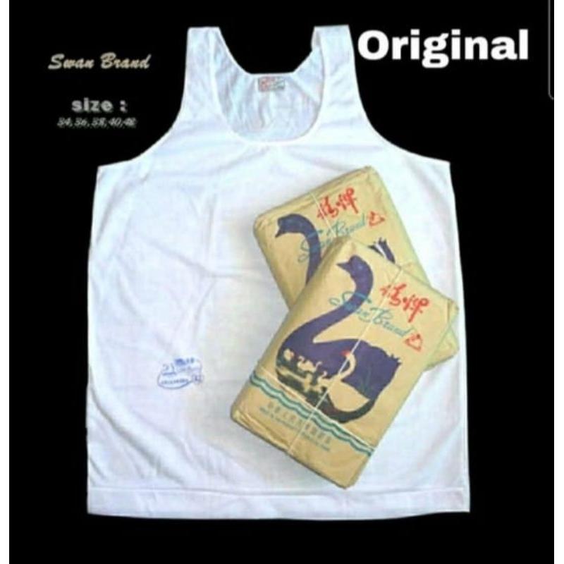 Kaos Dalam Cowok Singlet Katun/Singlet Katun Swan Brand Original/Singlet Laki Laki Katun Adem/Size 34-42