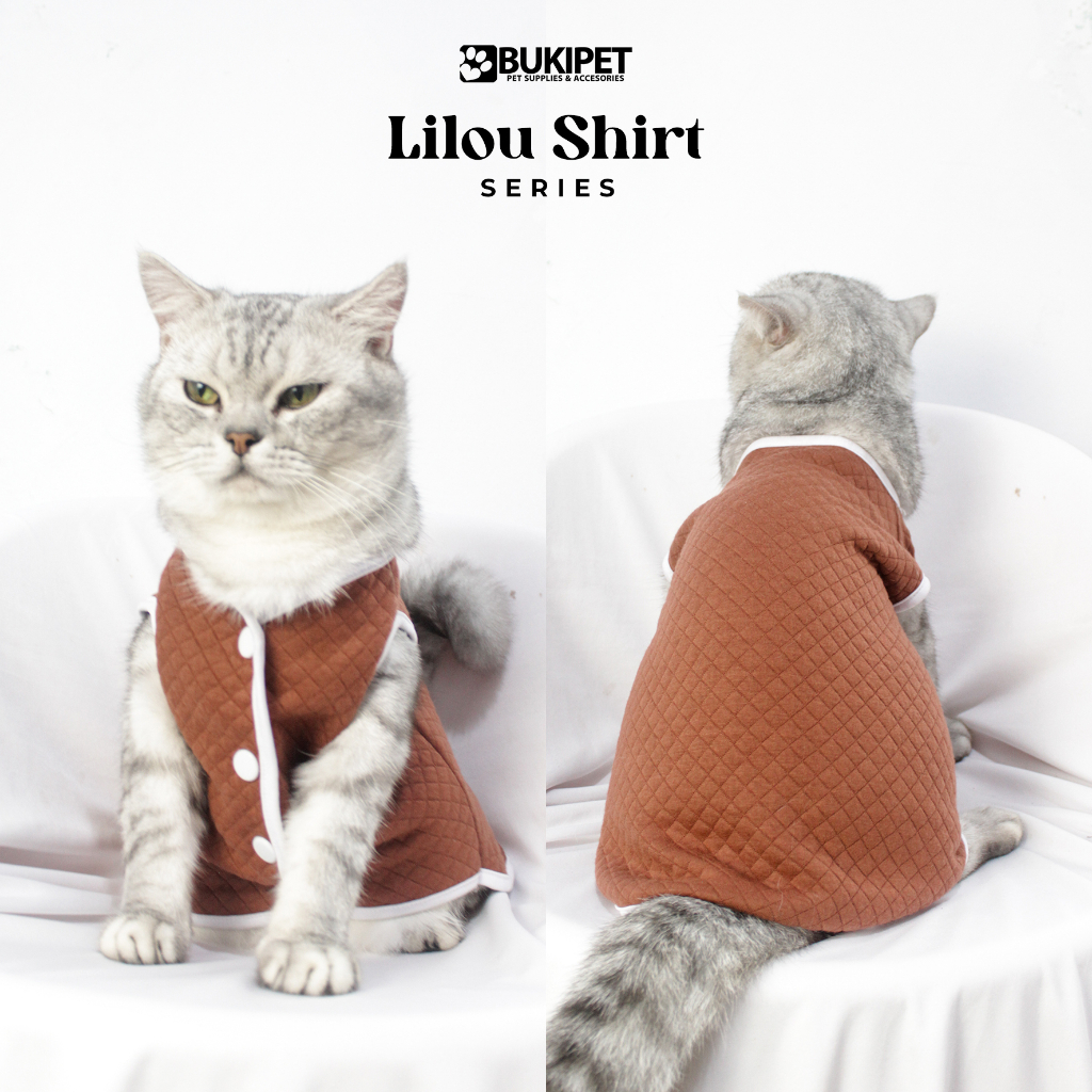 baju kucing anjing kelinci monyet lucu cowok cewek aksesoris hewan kecil - LILOU SHIRT SERIES