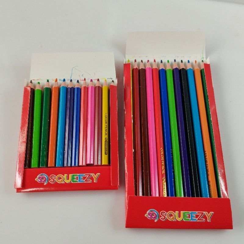 Pensil Warna Squeezy Isi 12warna Color High Quality