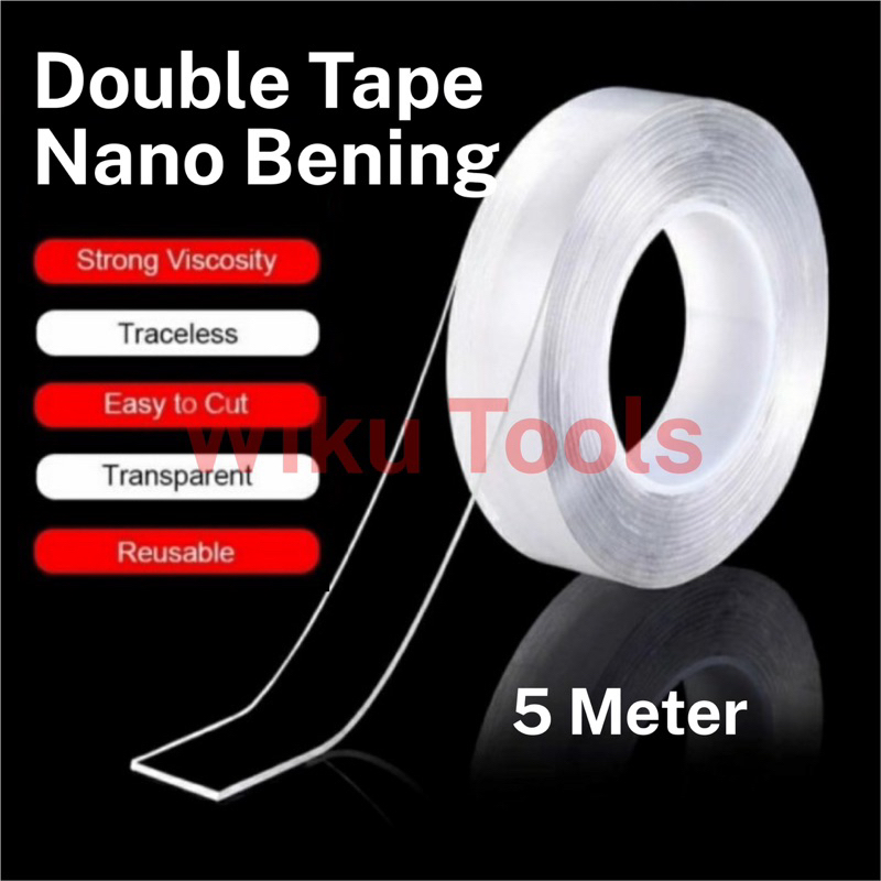 

Double Tape Nano Bening 2 Sisi Transparant 5 Meter