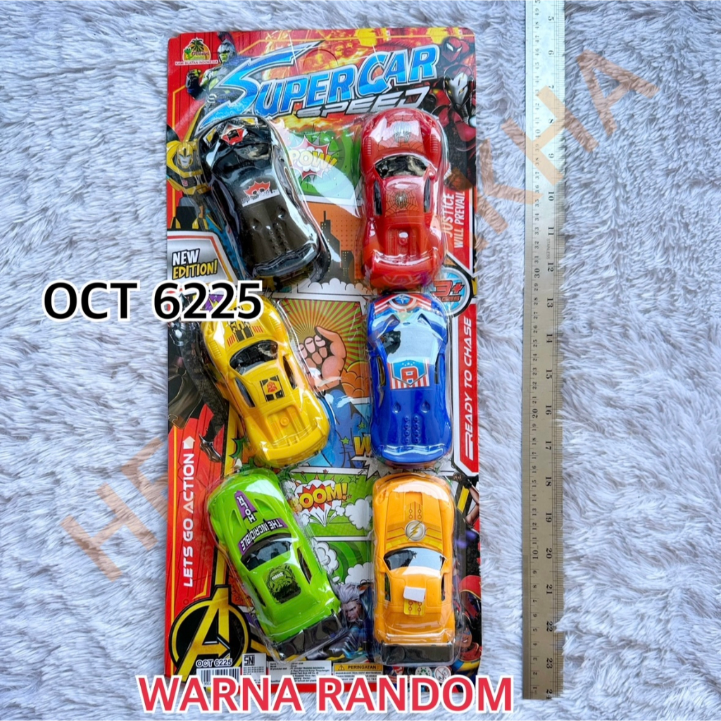 MAINAN OCT 6225 SUPERCAR SPEED SUPER CAR MOBIL MOBILAN SEDAN BALAP ISI 6 PCS WARNA WARNI BAGUS MURAH MERIAH