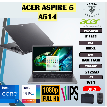 ACER ASPIRE 5 A514 I7 1255 16GB 512GB W11 14.0 FHD IPS