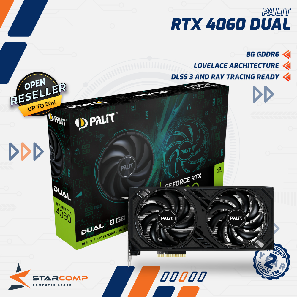 Palit GeForce RTX 4060 Dual 8GB DDR6 VGA RTX4060