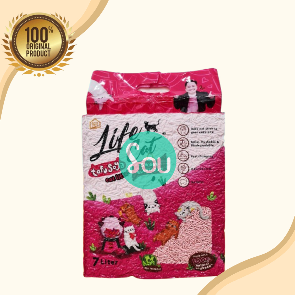 Life Cat Tofu Soya 7L Pasir Kucing Aroma Premium Bubble Gum Macchiato