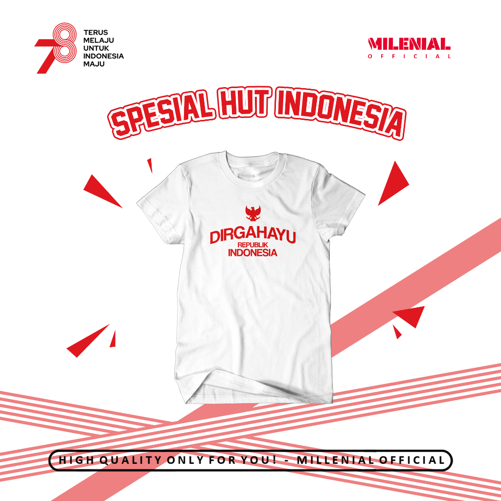 KAOS SERAGAM MERAH PUTIH DIRGAHAYU 17 AGUSTUSAN PRIA DAN WANITA