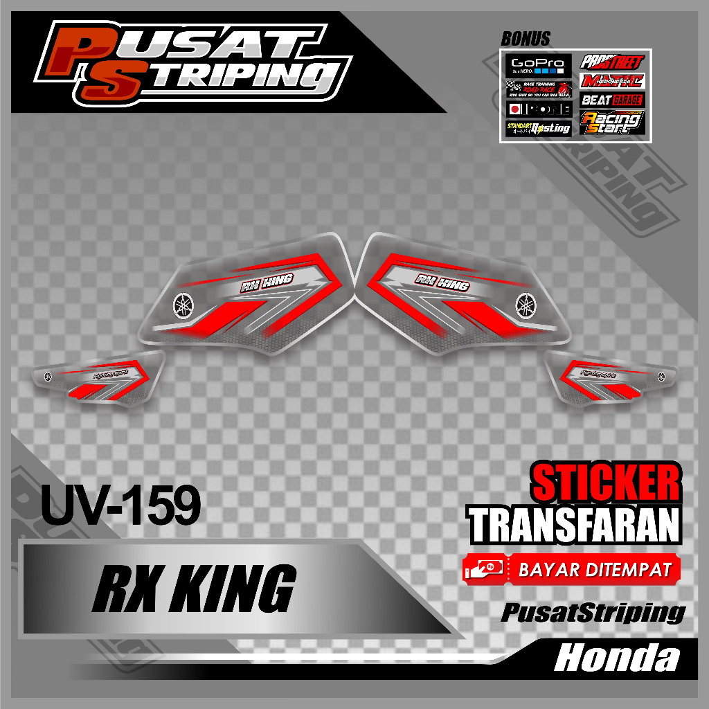 STRIPING VARIASI MOTOR RX-KING // STIKER TRANSPARAN RX KING DESIGN RACING SIMPLE TINGGAL TEMPEL