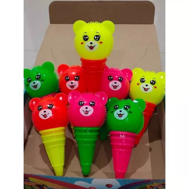 Mainan Bayi Stick Ice Cream Panda / Rattle Stik Rubber Es Krim Panda / Mainan Anak Cit Cit Silikon Boneka