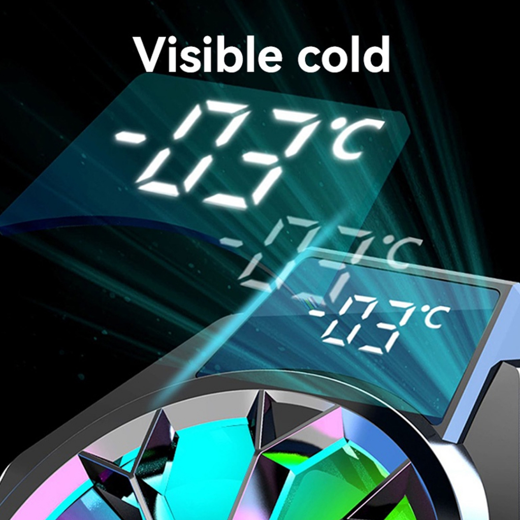 Funcooler X9 Cooling Fan Radiator RGB With Digital Display Pendingin HP Gaming Clip On Jepit Phone Fan Cooler Kipas Pendingin Handphone