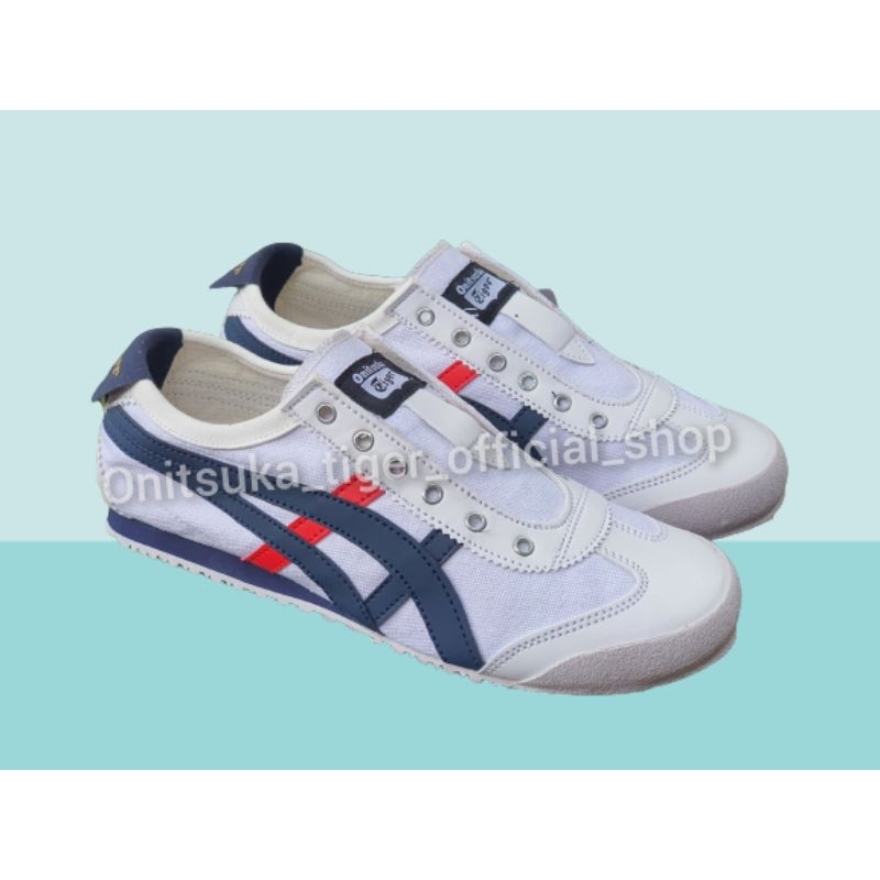 ONITSUKA TIGER SLIP ON PUTIH NAVY MERAH