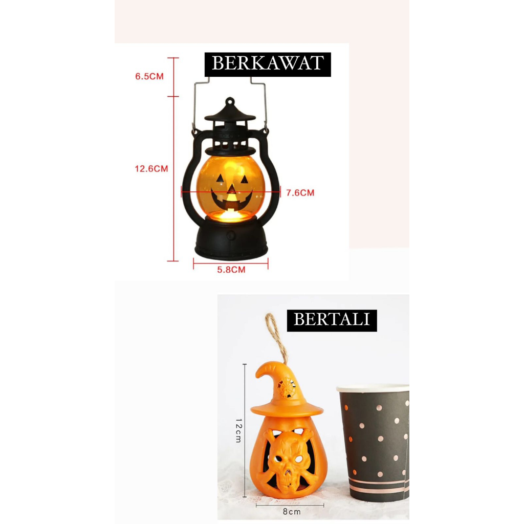 Lampu  LED Dekorasi Pesta Halloween Lampion Lentera Perayaan Hari Raya Prank Trick or Treat