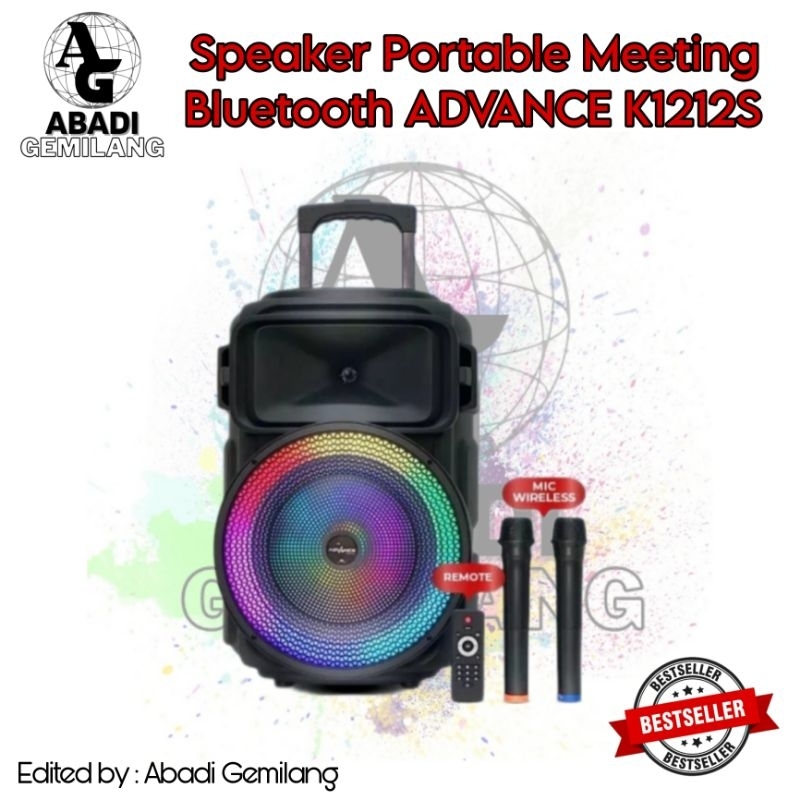 Speaker Portable Meeting Bluetooth ADVANCE K-1212S free mic 2 pcs / Speaker Advance K1212S