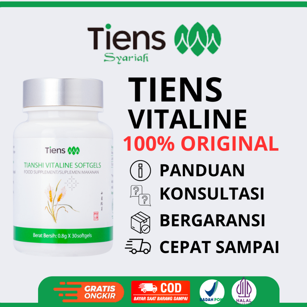 Paket Vitaline Tiens 1 Botol Vitaline Isi 30 Softgels Original 100% Tianshi Pemutih Tubuh Badan