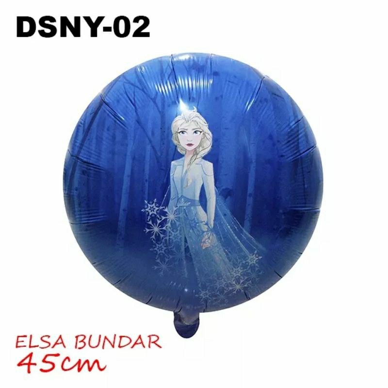 Balon foil bulat karater elsa frozen anna disney balloon hiasan dekorasi pesta ulang tahun anak party decoration happy birthday hbd ultah princess olaf salju snow angka huruf macaron chrome lateks latek latex snowflake es salju candle lilin strip arch