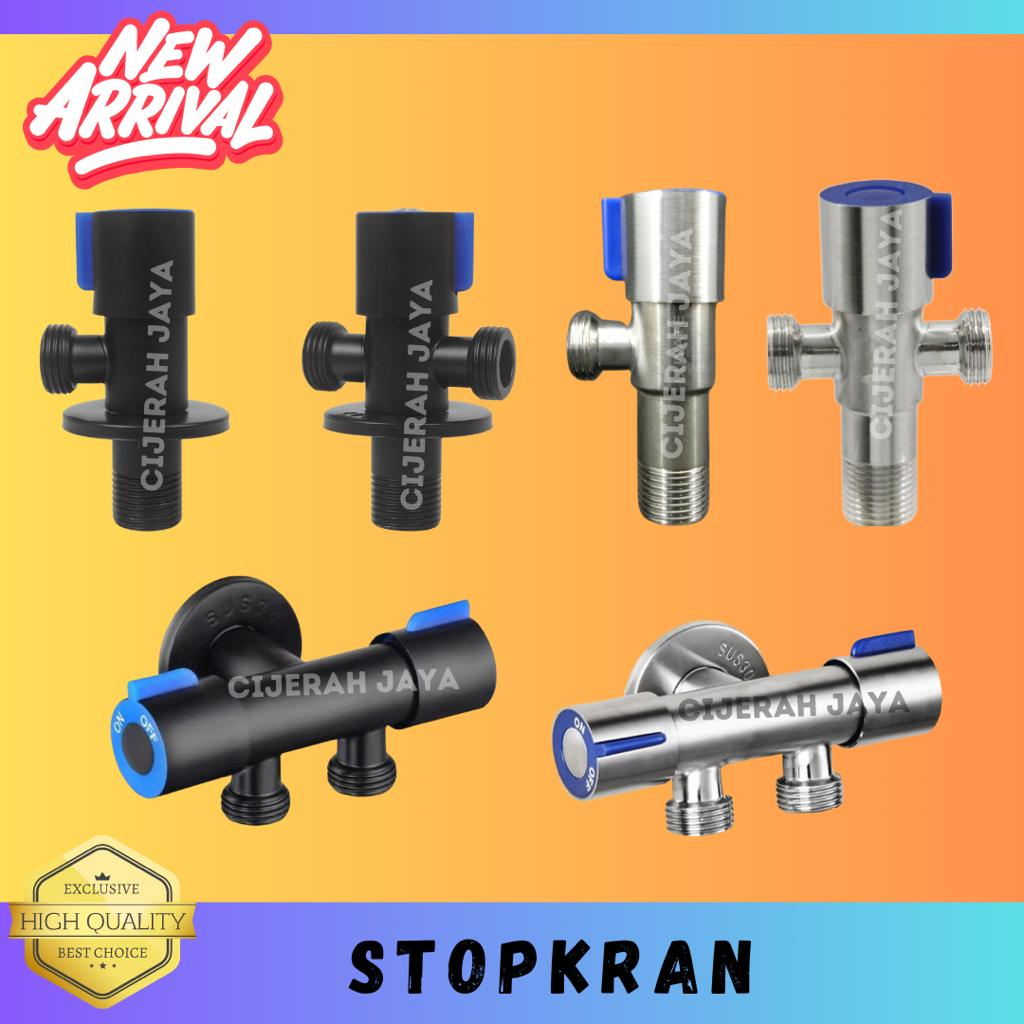 STOP KRAN KLOSET 2 CABANG STAINLESS JET SHOWER / STOPKRAN MONOBLOK CLOSET TOILET WC KAMAR MANDI