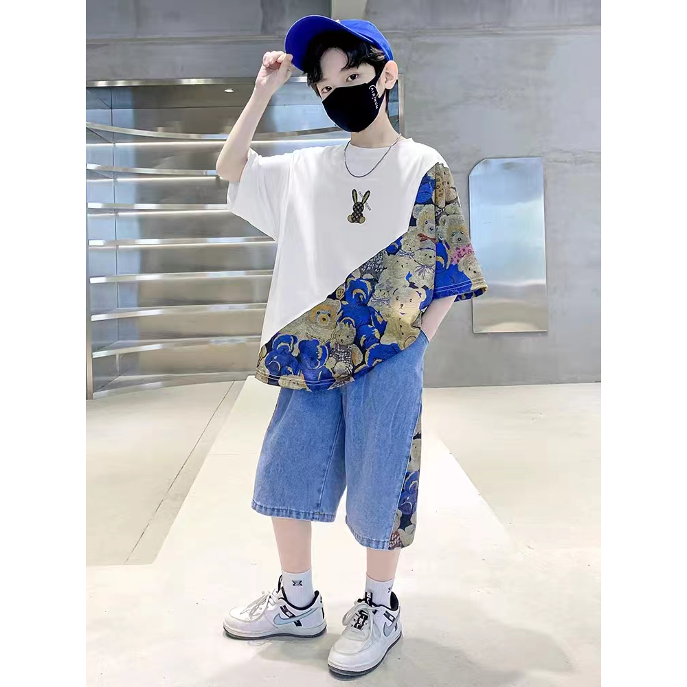 [COD] Setelan anak laki laki import/ motif celana panjang denim fashion import  3-7tahun
