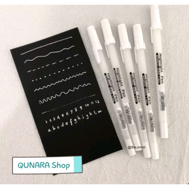 

Pulpen Highlight Pen Tinta Putih White Art Craft Pigment Liner Pen