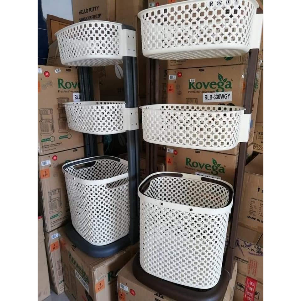 Keranjang laundry rovega keranjang mainan roda/wadah baju/keranjang mainan/rak roda