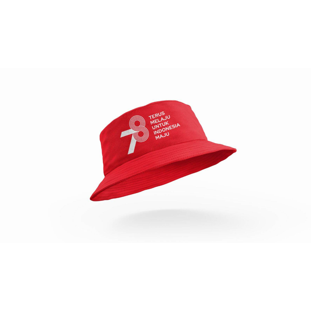 Topi Bucket Logo Resmi Motif Dirgahayu Republik Indonesia 78th | Topi Agustusan | Kemerdekaan RI