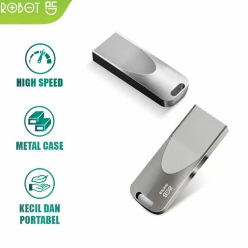 ROBOT flashdisk RMF508 8GB metal silver original